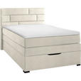 BOXSPRINGBETT 100/200 cm  in Creme  - Wengefarben/Creme, KONVENTIONELL, Holz/Textil (100/200cm) - Carryhome