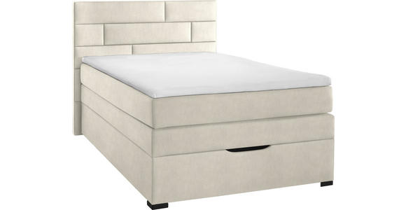 BOXSPRINGBETT 100/200 cm  in Creme  - Wengefarben/Creme, KONVENTIONELL, Holz/Textil (100/200cm) - Carryhome
