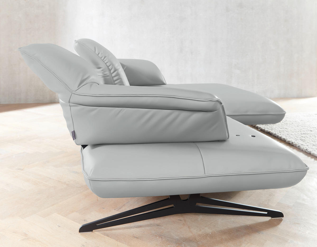 ECKSOFA in Echtleder Hellgrau  252/169 cm  - Beige/Hellgrau, Design, Leder/Metall (252/169cm) - Koinor