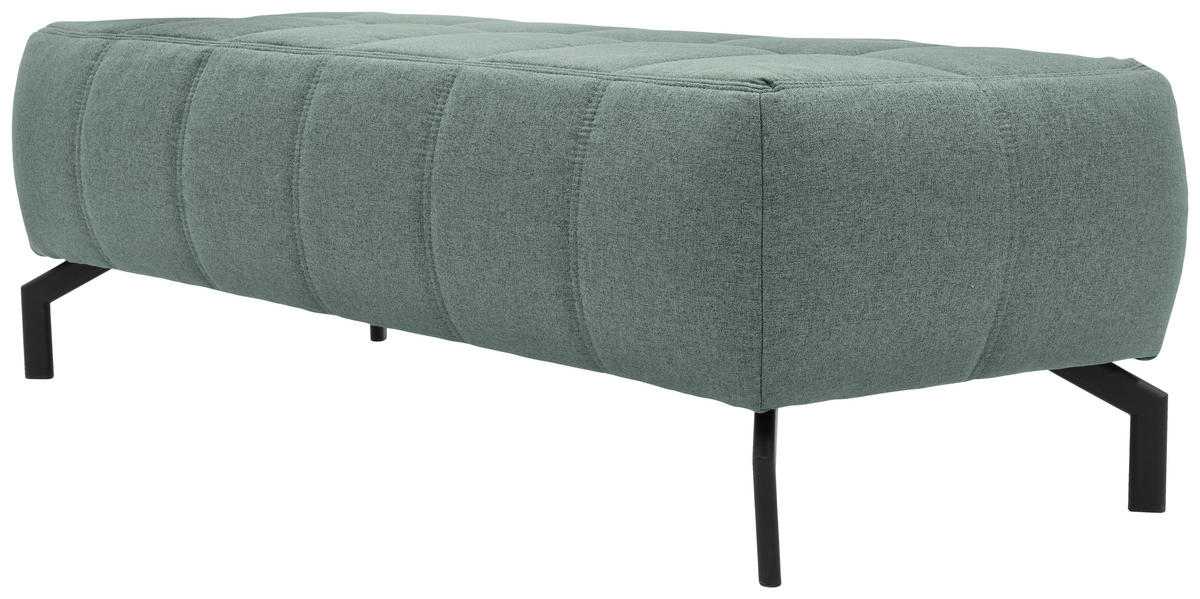 HOCKER Webstoff Hellblau  - Schwarz/Hellblau, Design, Textil/Metall (153/45/62cm) - MID.YOU