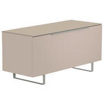 LOWBOARD Alufarben, Sandfarben  110/66/45 cm  - Sandfarben/Alufarben, Design, Glas/Holzwerkstoff (110/66/45cm) - Moderano