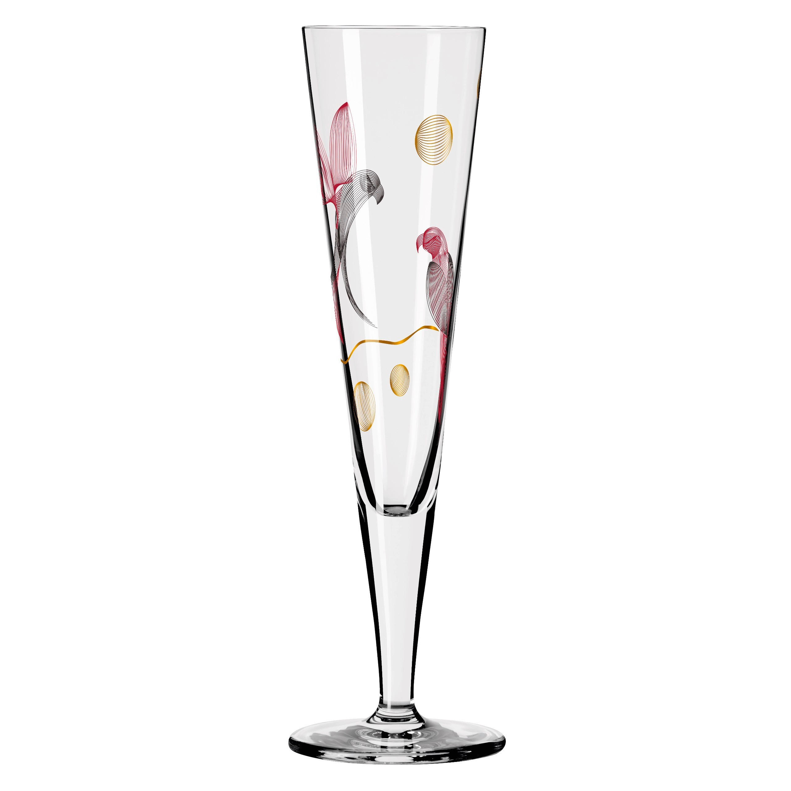 CHAMPAGNERGLAS 205 ml  - Rot/Goldfarben, LIFESTYLE, Glas (7,2/24cm) - Ritzenhoff