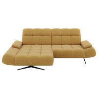 ECKSOFA Honig, Senfgelb Webstoff Armteilverstellung  - Senfgelb/Schwarz, Design, Textil/Metall (172/286cm) - Welnova
