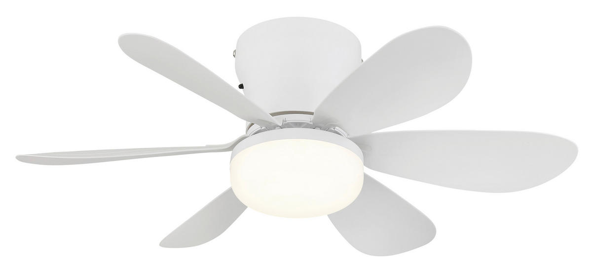 DECKENVENTILATOR Delores 51/16,5 cm  - Weiß, Design, Kunststoff/Metall (51/16,5cm) - Globo