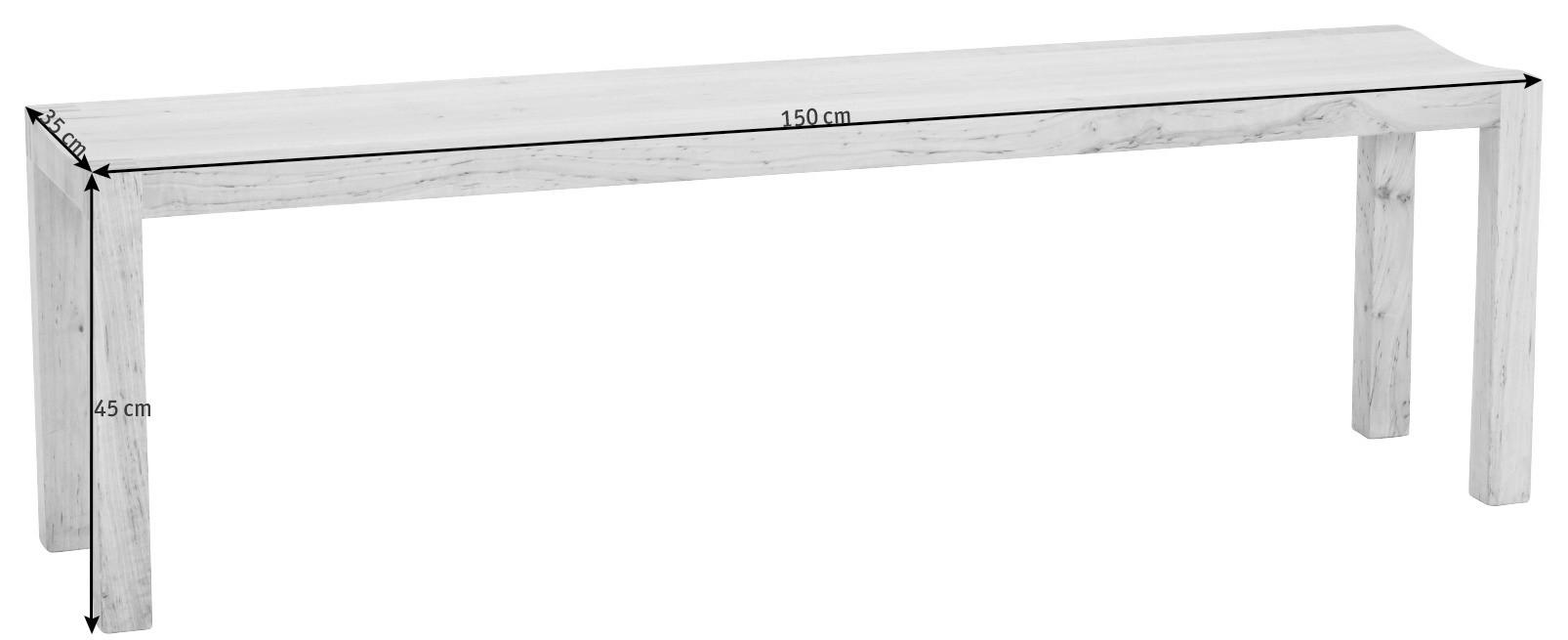 SITZBANK 150/45/35 cm  in Erlefarben  - Erlefarben, Design, Holz (150/45/35cm) - Team 7