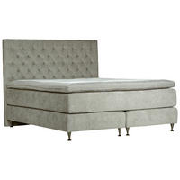 KONTINENTALSÄNG  i beige  - beige/svart, Klassisk, metall/trä (180/200cm) - Niels Andersson