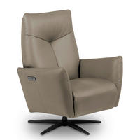 RELAXSESSEL Leder Taupe  - Taupe/Schwarz, Design, Leder/Metall (76/107/88cm) - Livetastic