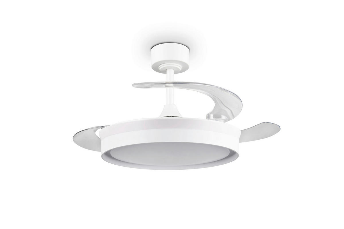 DECKENVENTILATOR - Klar/Weiß, Design, Kunststoff/Metall (46/39cm)