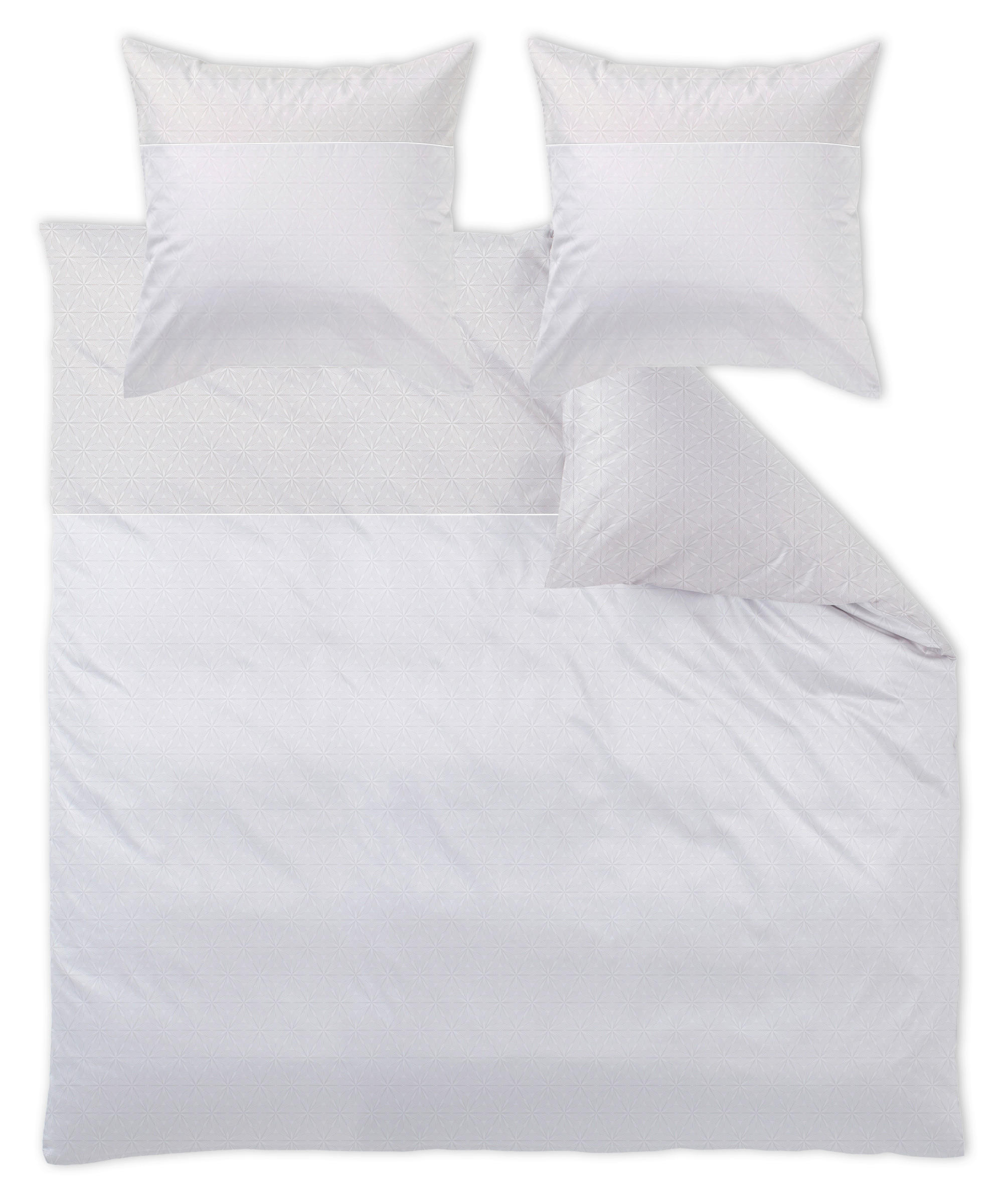 POSTELJNINA GRACEFUL 200/200 cm damast bela, rjavosiva  - rjavosiva/bela, Konvencionalno, tekstil (200/200cm) - Curt Bauer