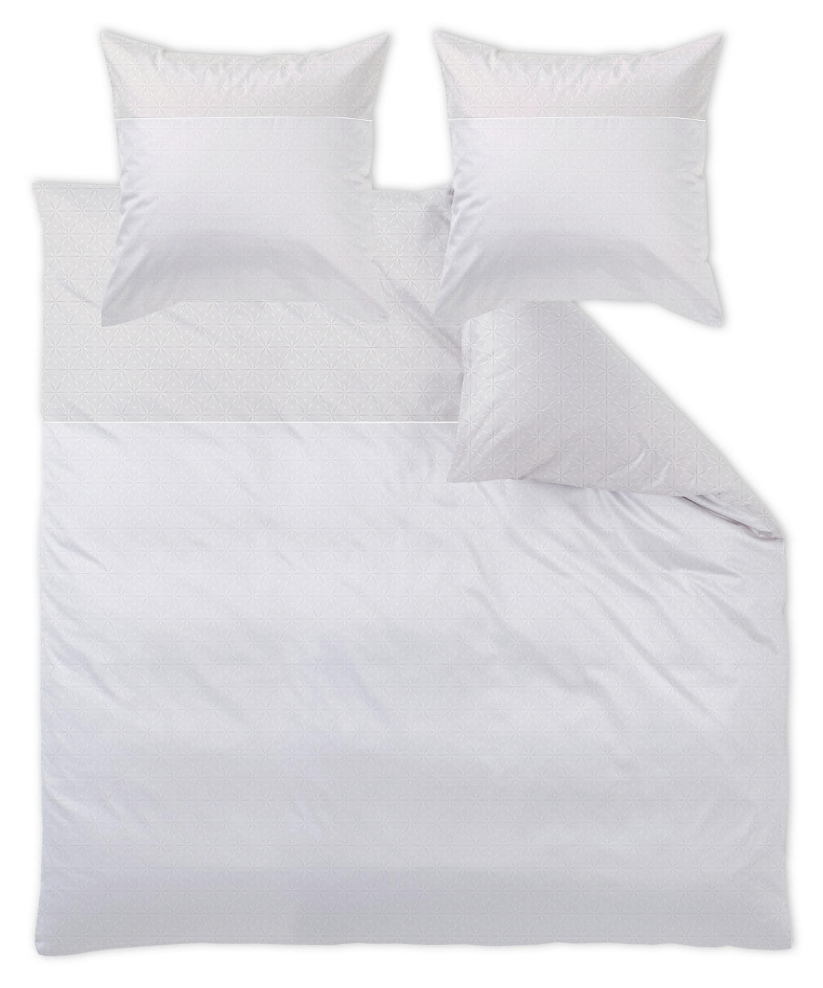 POSTELJNINA GRACEFUL 200/200 cm damast bela, rjavosiva  - rjavosiva/bela, Konvencionalno, tekstil (200/200cm) - Curt Bauer