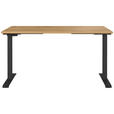 SCHREIBTISCH 140/80/72-118 cm  in Schwarz, Eichefarben  - Eichefarben/Schwarz, MODERN, Holzwerkstoff/Metall (140/80/72-118cm) - Novel
