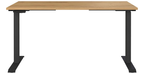 SCHREIBTISCH 140/80/72-118 cm  in Schwarz, Eichefarben  - Eichefarben/Schwarz, MODERN, Holzwerkstoff/Metall (140/80/72-118cm) - Novel