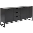 SIDEBOARD  in 180/79/40 cm  - Anthrazit/Schwarz, Design, Holzwerkstoff/Metall (180/79/40cm) - Novel