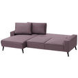 ECKSOFA in Velours Violett  - Violett/Schwarz, KONVENTIONELL, Holz/Textil (161/260cm) - Carryhome