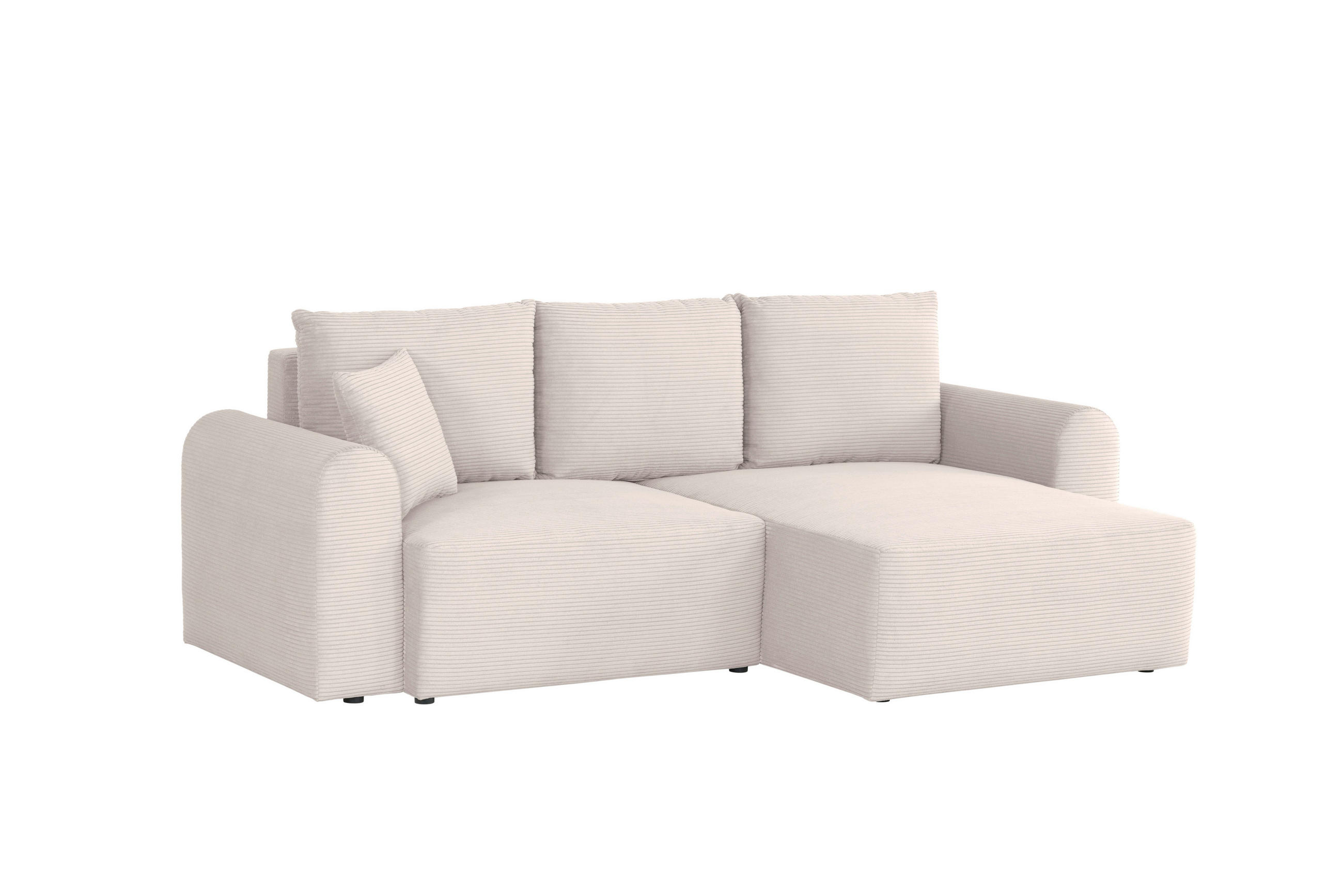 ECKSOFA in Cord Weiß  250/151 cm  - Weiß, Design, Textil (250/151cm) - MID.YOU
