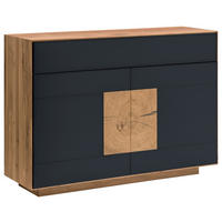 SIDEBOARD  in 120/87/40 cm  - Eichefarben/Anthrazit, MODERN, Glas/Holz (120/87/40cm) - Linea Natura