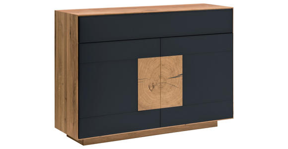 SIDEBOARD  in 120/87/40 cm  - Eichefarben/Anthrazit, MODERN, Glas/Holz (120/87/40cm) - Linea Natura