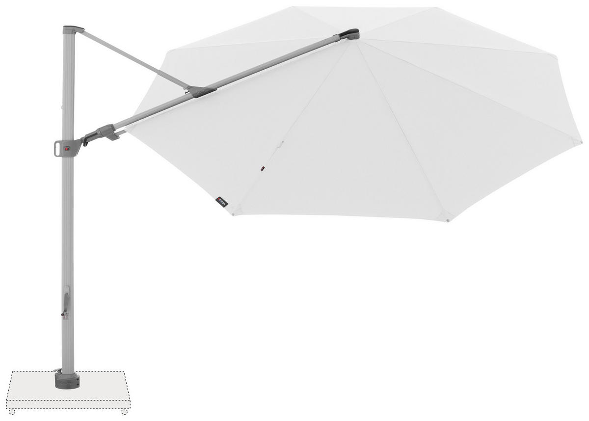 AMPELSCHIRM 340 cm Weiß  - Silberfarben/Weiß, Basics, Textil/Metall (340/340cm) - KNIRPS