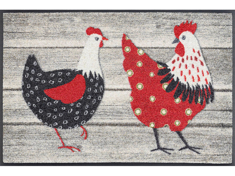 wash+dry FUßMATTE Chicken Farm Mehrfarbig 50x75 cm