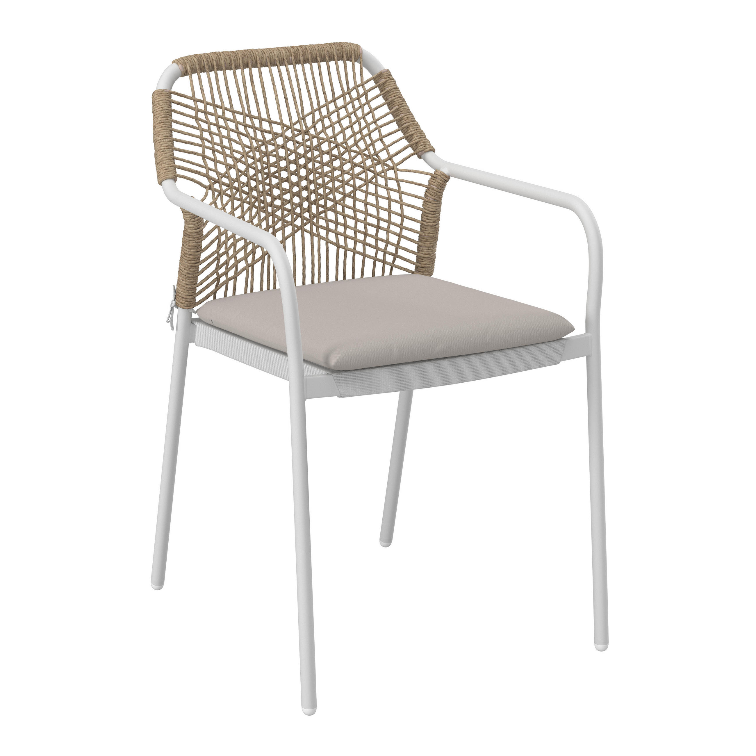 GARTENSTUHL Eisen Grau, Weiß  - Weiß/Grau, MODERN, Kunststoff/Textil (54.5/84/64cm) - Ambia Garden