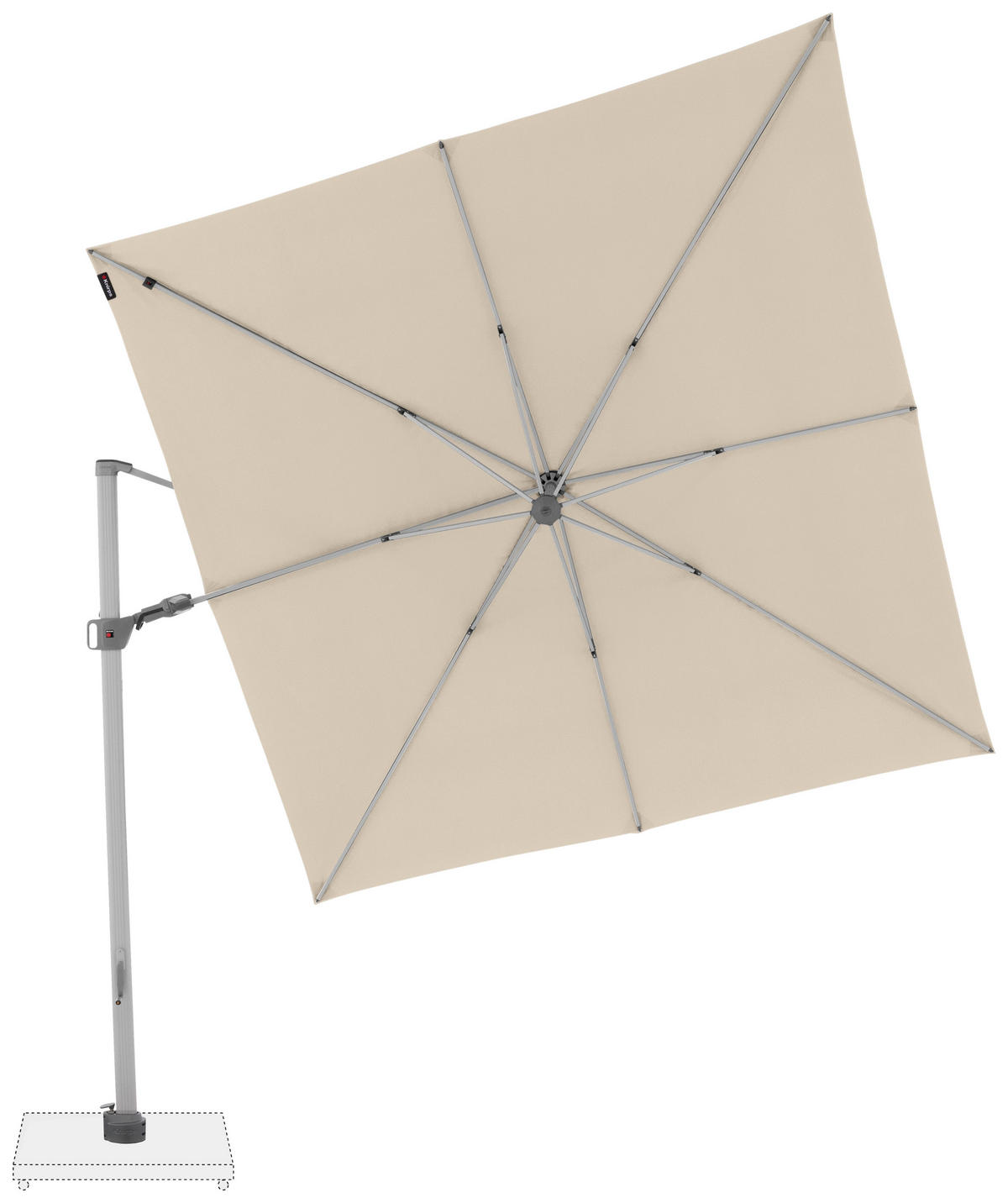 AMPELSCHIRM 275 cm Beige  - Beige/Silberfarben, KONVENTIONELL, Textil/Metall (275/275cm) - KNIRPS