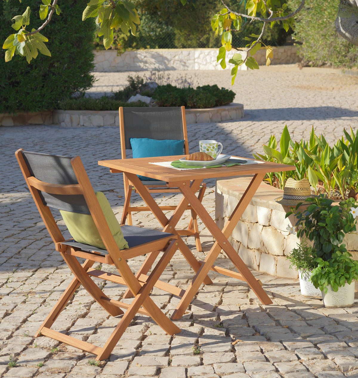 Masă Pliantă Pentru Grădină 75/75/72 cm   - culoare lemn tec, Romantik / Landhaus, lemn (75/75/72cm) - Ambia Garden