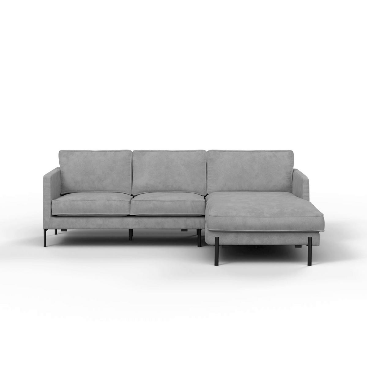 ECKSOFA in Flachgewebe Türkis  - Türkis/Schwarz, Trend, Textil/Metall (232/154cm) - Livetastic