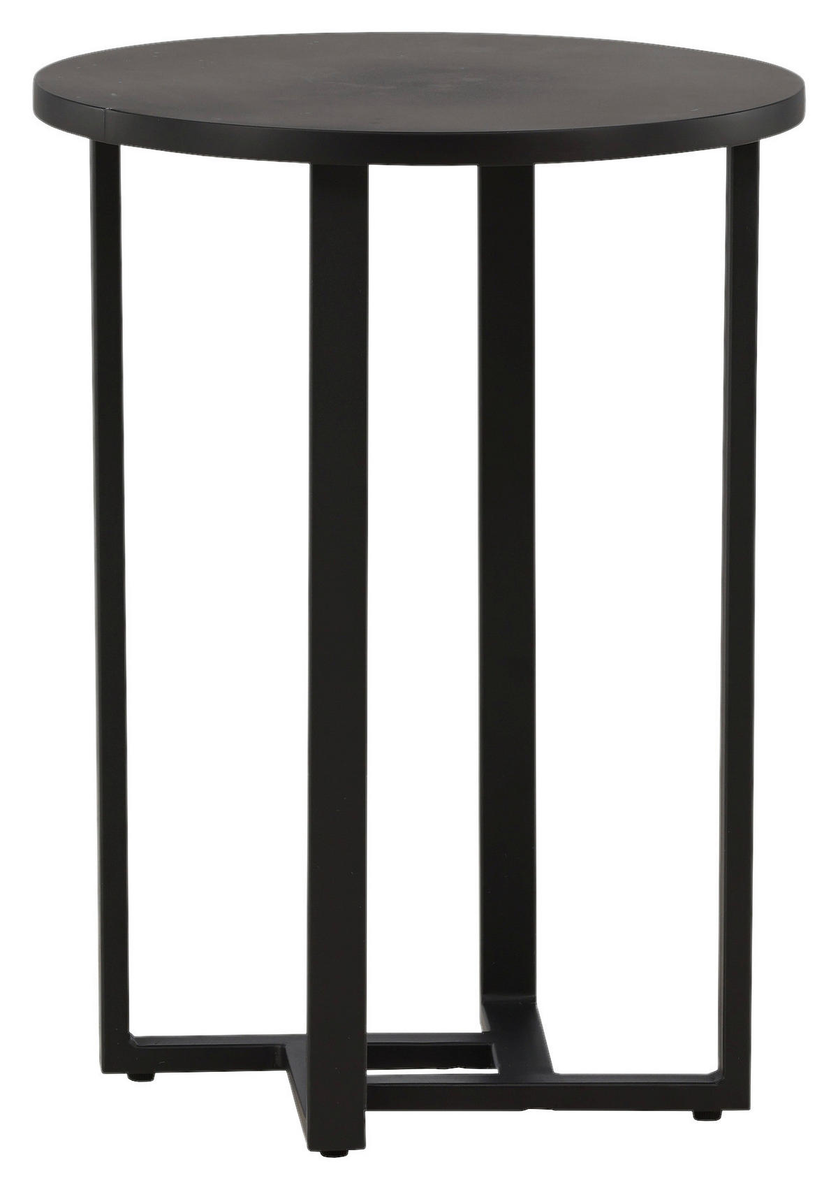 COUCHTISCH furniert 40/40/55 cm rund Schwarz  - Schwarz, Design, Holzwerkstoff/Metall (40/40/55cm) - Livetastic
