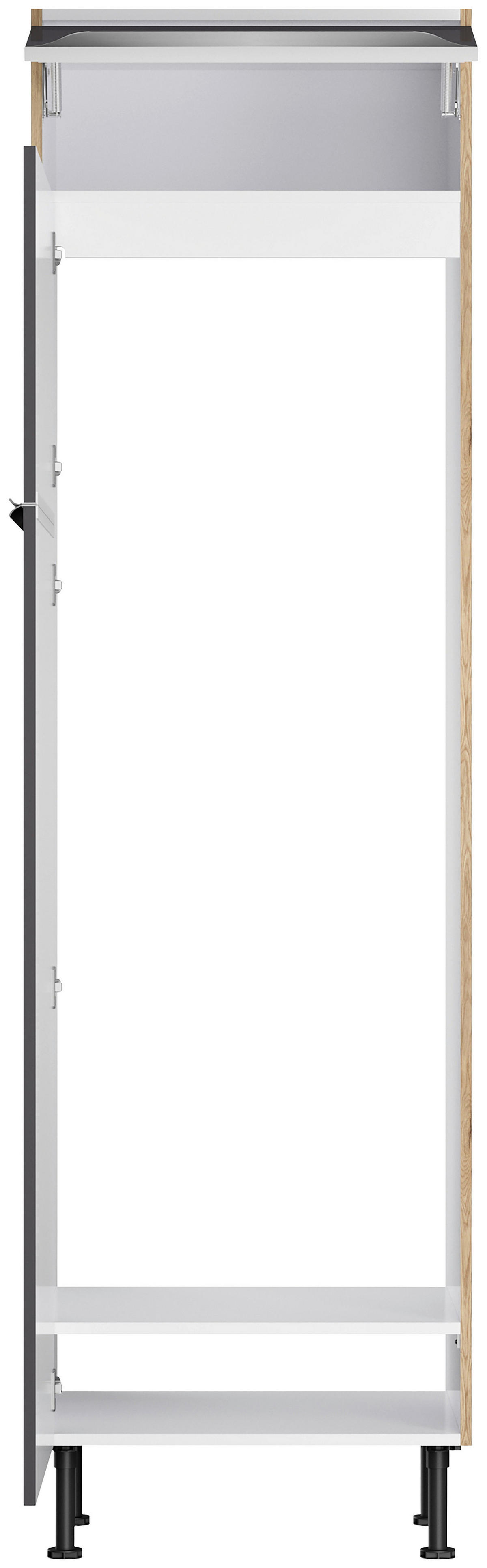 KÜCHENLEERBLOCK 270 cm   in Anthrazit, Eichefarben  - Edelstahlfarben/Eichefarben, Basics, Holzwerkstoff/Metall (270cm) - Optifit