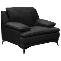 SESSEL in Echtleder Schwarz  - Schwarz, Design, Leder/Metall (115/92/98cm) - Novel