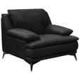 SESSEL in Echtleder Schwarz  - Schwarz, Design, Leder/Metall (115/92/98cm) - Novel
