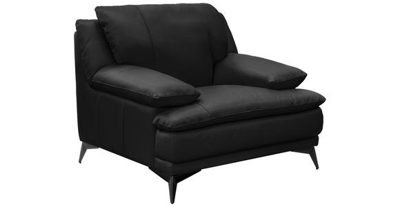 SESSEL in Echtleder Schwarz  - Schwarz, Design, Leder/Metall (115/92/98cm) - Novel