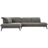 ECKSOFA in Webstoff Dunkelgrau  - Dunkelgrau/Schwarz, Design, Textil/Metall (197/293cm) - Stylife