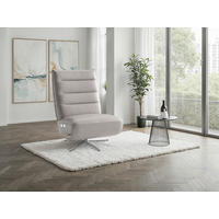 RELAXSESSEL EVE E Echtleder Kopfteilverstellung, Rücken echt    - Silberfarben/Hellgrau, Basics, Leder/Metall (80/109/98cm) - Sit & More