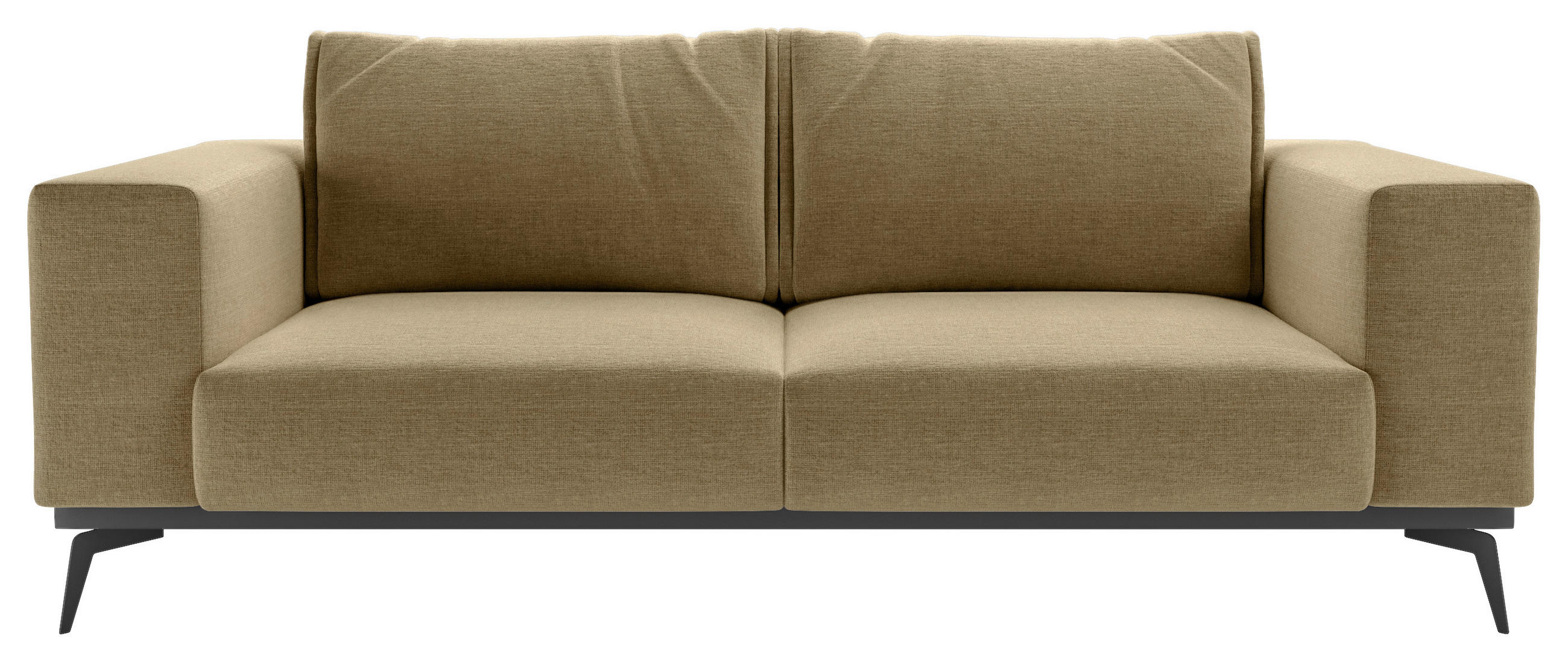 2-SITZER-SOFA beflockt Goldfarben  - Goldfarben/Schwarz, Design, Holz/Textil (250/87/95cm) - MID.YOU