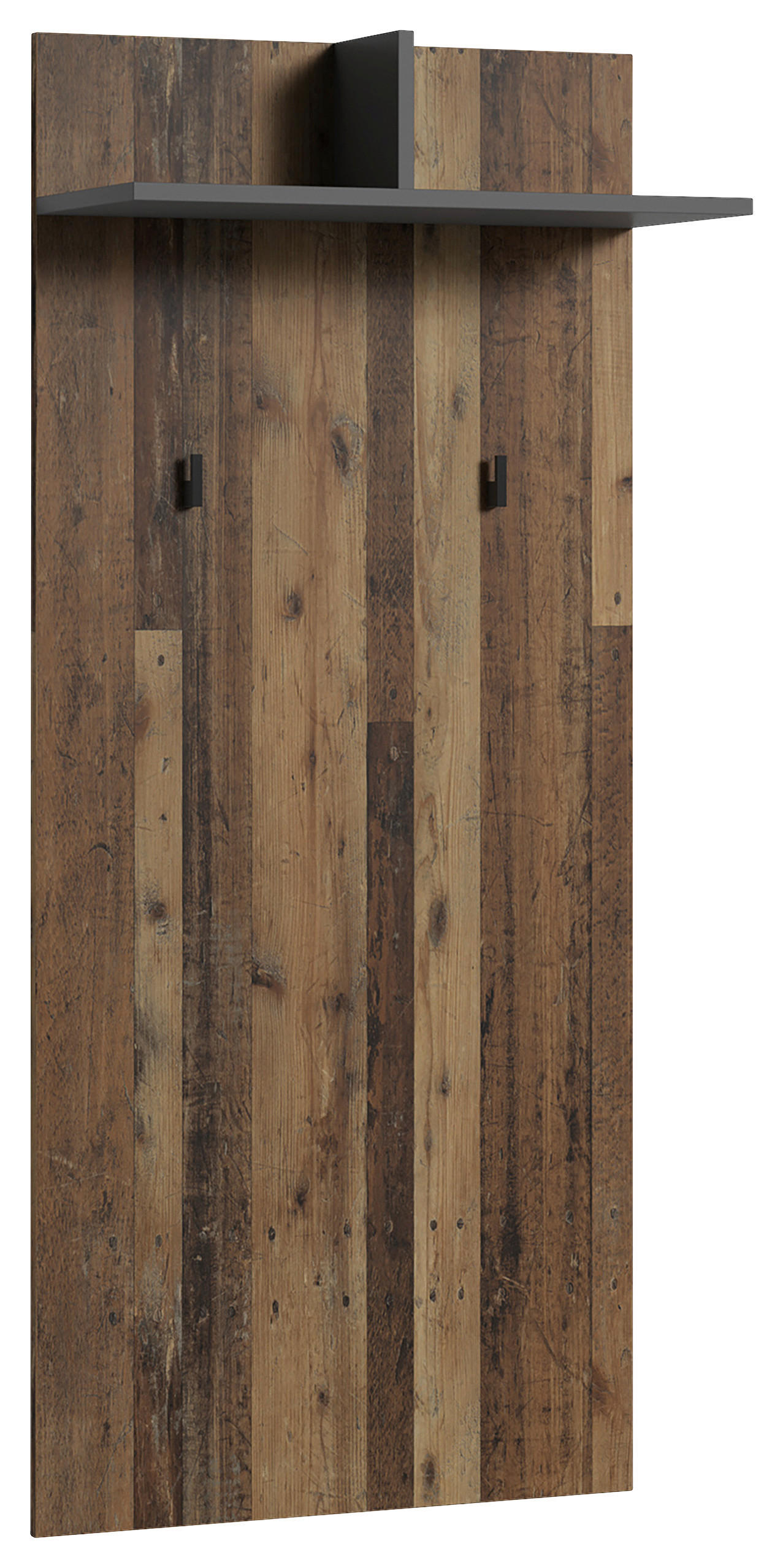 Garderobenpaneel Ben Anthrazit Mit Hutablage B: 60 Cm 2 Haken