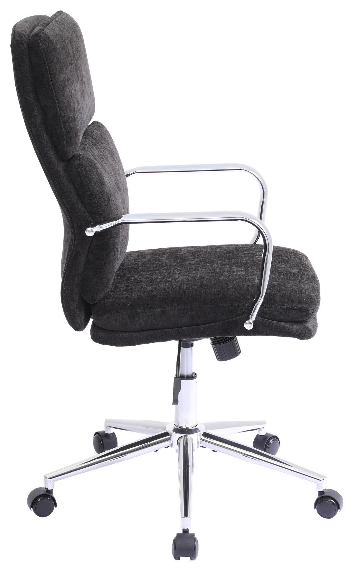FORGÓSZÉK  zsenília fekete  - krómszínű/fekete, Modern, műanyag/textil (56/100-110/65,5cm) - Livetastic