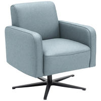 DESIGNSESSEL Flachgewebe Hellblau  - Schwarz/Hellblau, Design, Textil/Metall (73/84/82cm) - Johann Jakob