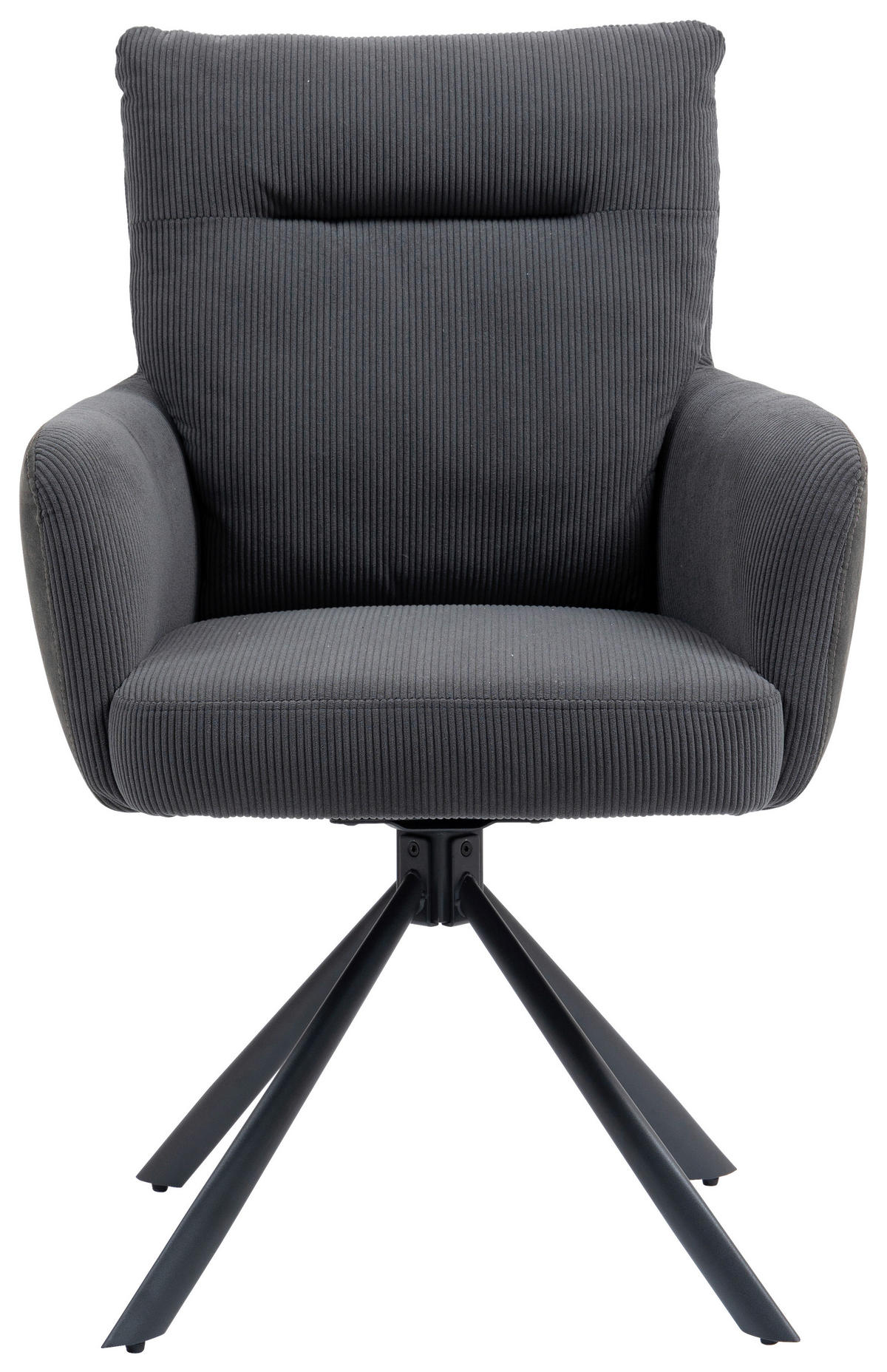 ARMLEHNSTUHL  in Eisen Cord  - Anthrazit/Schwarz, KONVENTIONELL, Textil/Metall (60/95/67cm) - MID.YOU