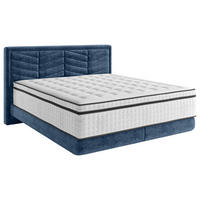 BOXSPRING POSTELJA 160 cm   x 200 cm  , tekstil temno modra  - črna/temno modra, Konvencionalno, umetna masa/tekstil (160/200cm) - Carryhome