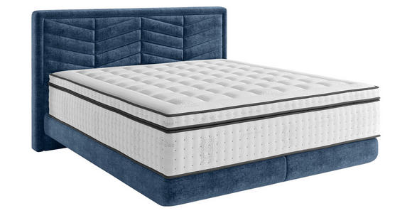 BOXSPRINGBETT 160/200 cm  in Dunkelblau  - Schwarz/Dunkelblau, KONVENTIONELL, Kunststoff/Textil (160/200cm) - Carryhome