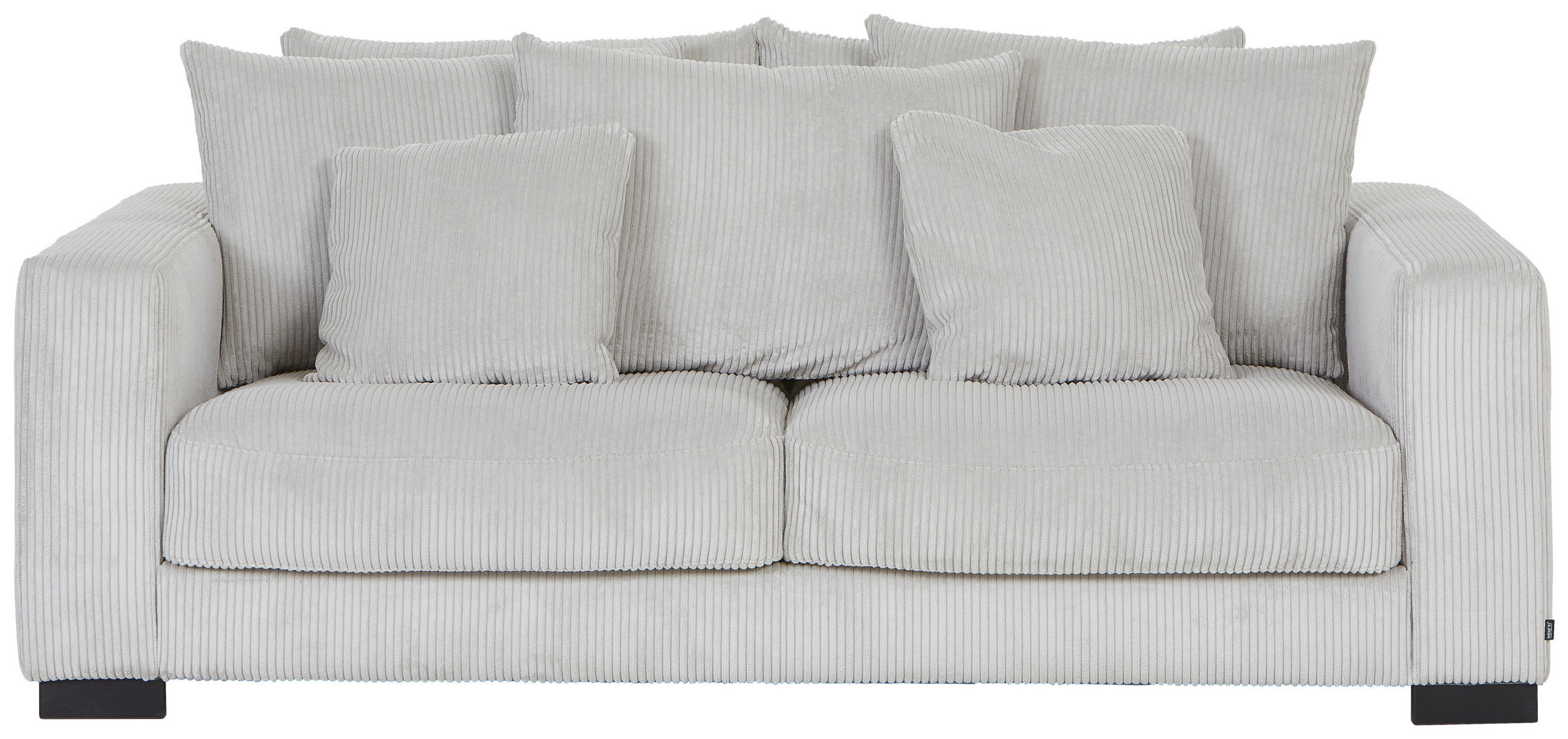 2,5-SITZER Cord Greige  - Greige/Schwarz, KONVENTIONELL, Holz/Textil (203/83/126cm) - Hom`in