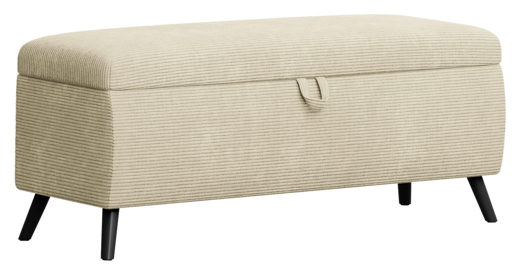 BETTBANK Cord Beige  - Beige/Schwarz, Trend, Holz/Textil (145/45/50cm) - Esposa