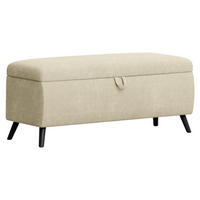 BETTBANK Cord Beige  - Beige/Schwarz, Trend, Holz/Textil (145/45/50cm) - Esposa