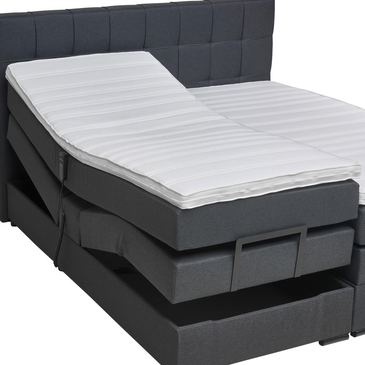 BOXSPRINGBETT 180/200 cm  in Anthrazit  - Anthrazit/Schwarz, Konventionell, Holz/Holzwerkstoff (180/200cm) - Moderano