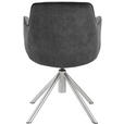 ARMLEHNSTUHL  , Stoffauswahl, Typenauswahl, Sitzfläche 360° drehbar  , Flachgewebe  ,  - Edelstahlfarben/Anthrazit, Design, Textil/Metall (60/88/64cm) - Novel