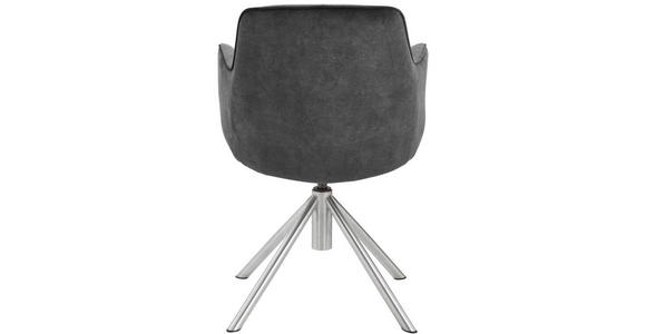 ARMLEHNSTUHL  , Stoffauswahl, Typenauswahl, Sitzfläche 360° drehbar  , Flachgewebe  ,  - Edelstahlfarben/Anthrazit, Design, Textil/Metall (60/88/64cm) - Novel