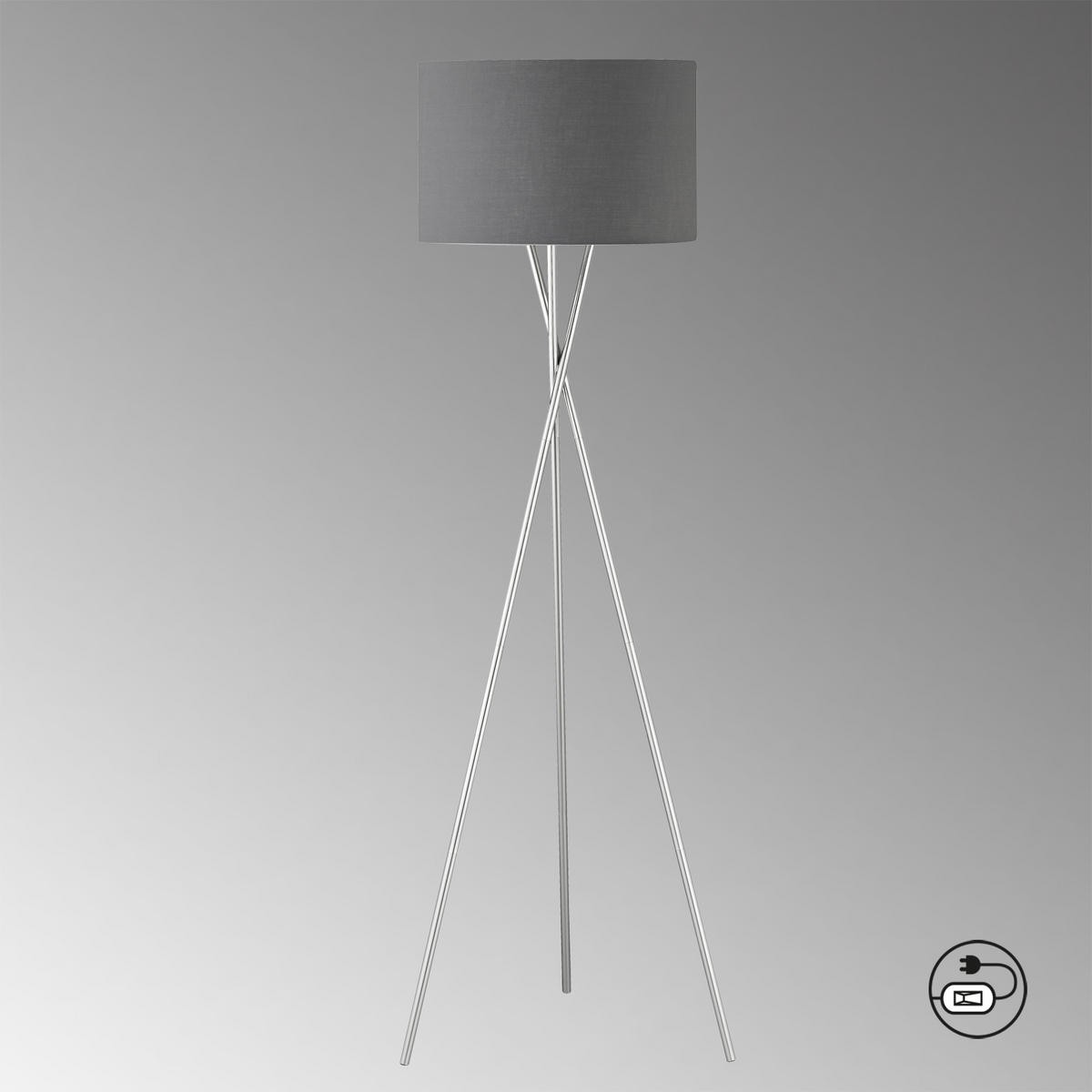 STEHLEUCHTE 68/160 cm    - Dunkelgrau/Nickelfarben, Basics, Kunststoff/Metall (68/160cm) - Schöner Wohnen