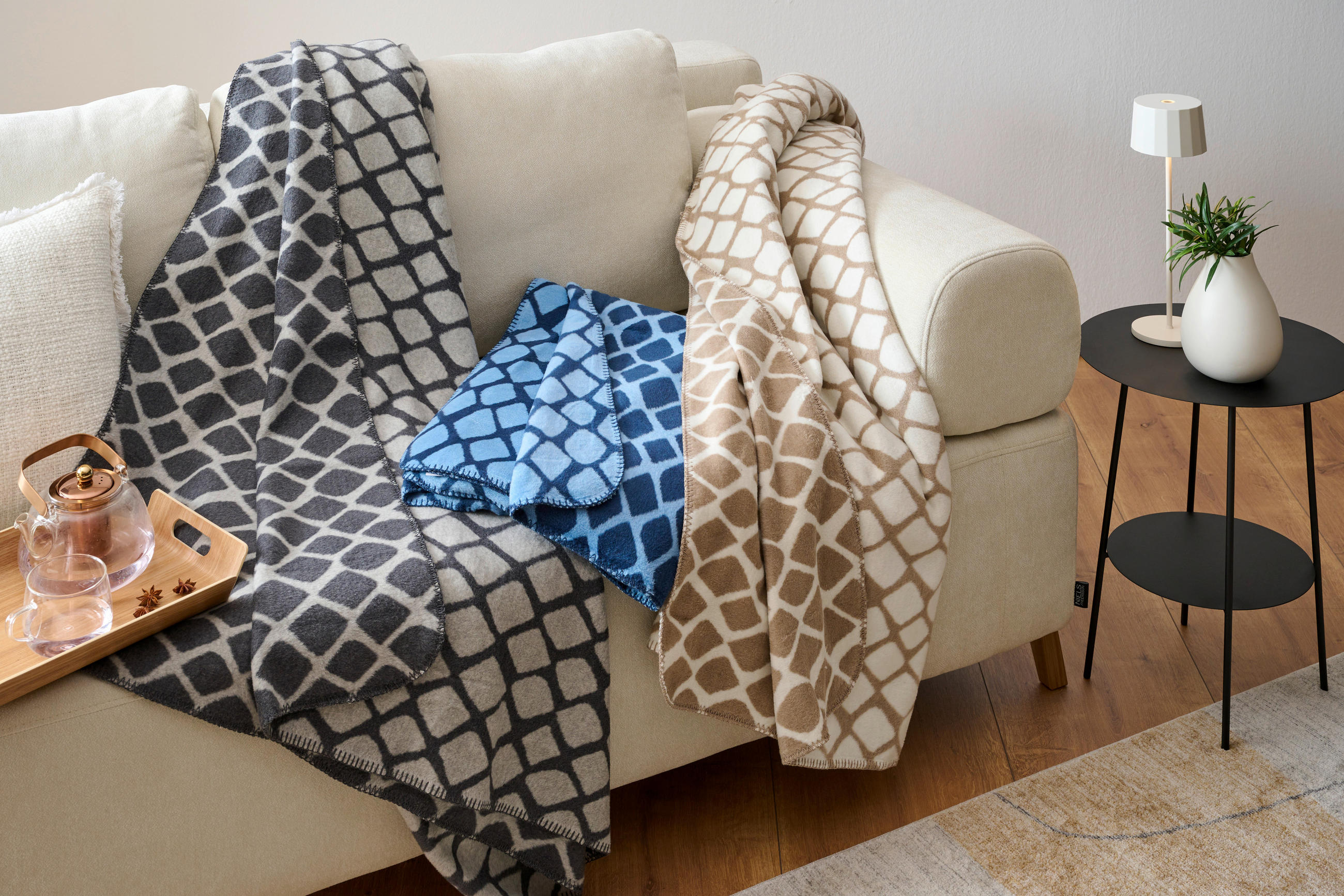 WOHNDECKE Snako 150/200 cm  - Anthrazit, Lifestyle, Textil (150/200cm) - Dieter Knoll