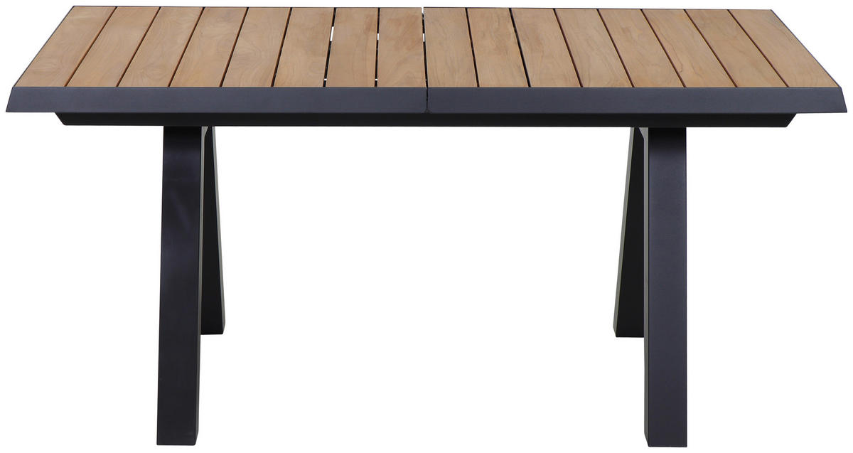 GARTENTISCH 160-200/90/77 cm Metall rechteckig  - Anthrazit/Teakfarben, Basics, Holz/Metall (160-200/90/77cm) - Siena Garden